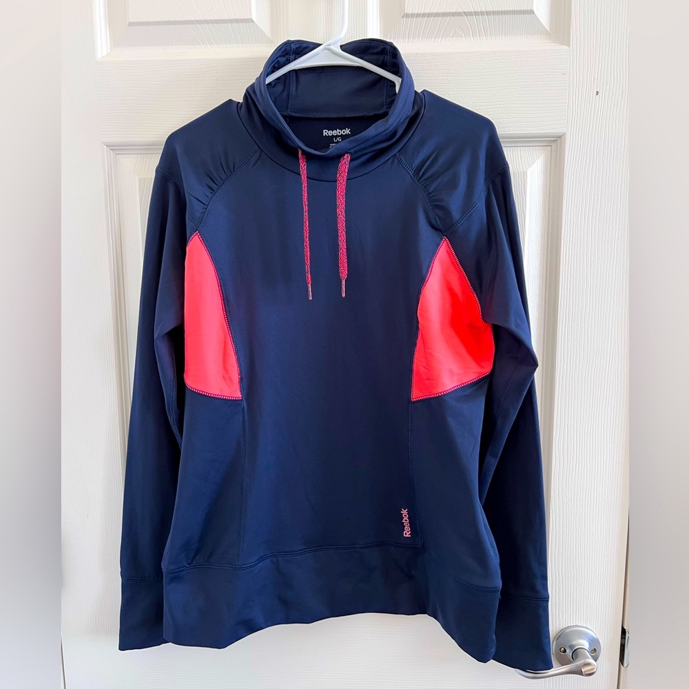 Women’s Blue / Fluorescent Pink Reebok Athletic pullover